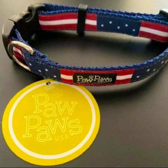 Dog Collar PAW PAWS "Flag" Size Large - Picture 1 of 5